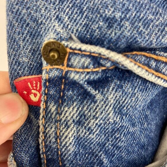 Mudd Button Fly Medium Wash Low rise Flare Leg Blue Jean Pant y2k 90s Jrs 5 - Picture 5 of 6